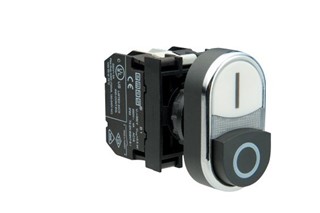 B Series Plastic with Ba9S Lampholder 1NO+1NC Double Single Extended Black-White 22 mm Control Unit